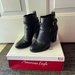 Black American Eagle by Payless Braid Detail Ankle Boots